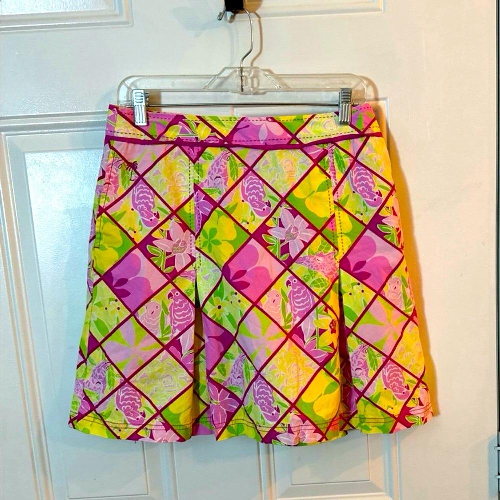Lilly Pulitzer Pink and Yellow Geometric Skort